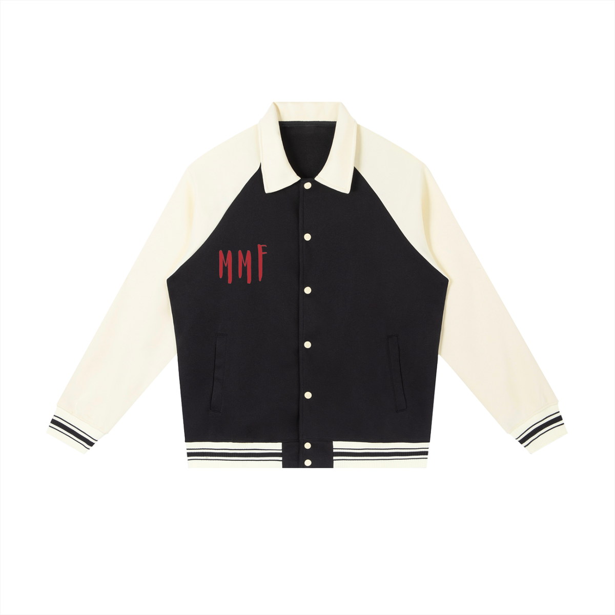 Contrast Raglan Sleeve Baseball Jacket