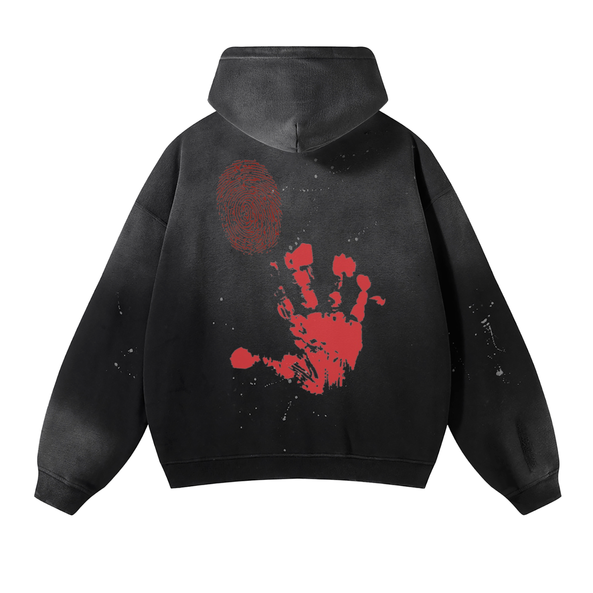 Vintage Wash Frayed Fleece Hoodie - 360 GSM