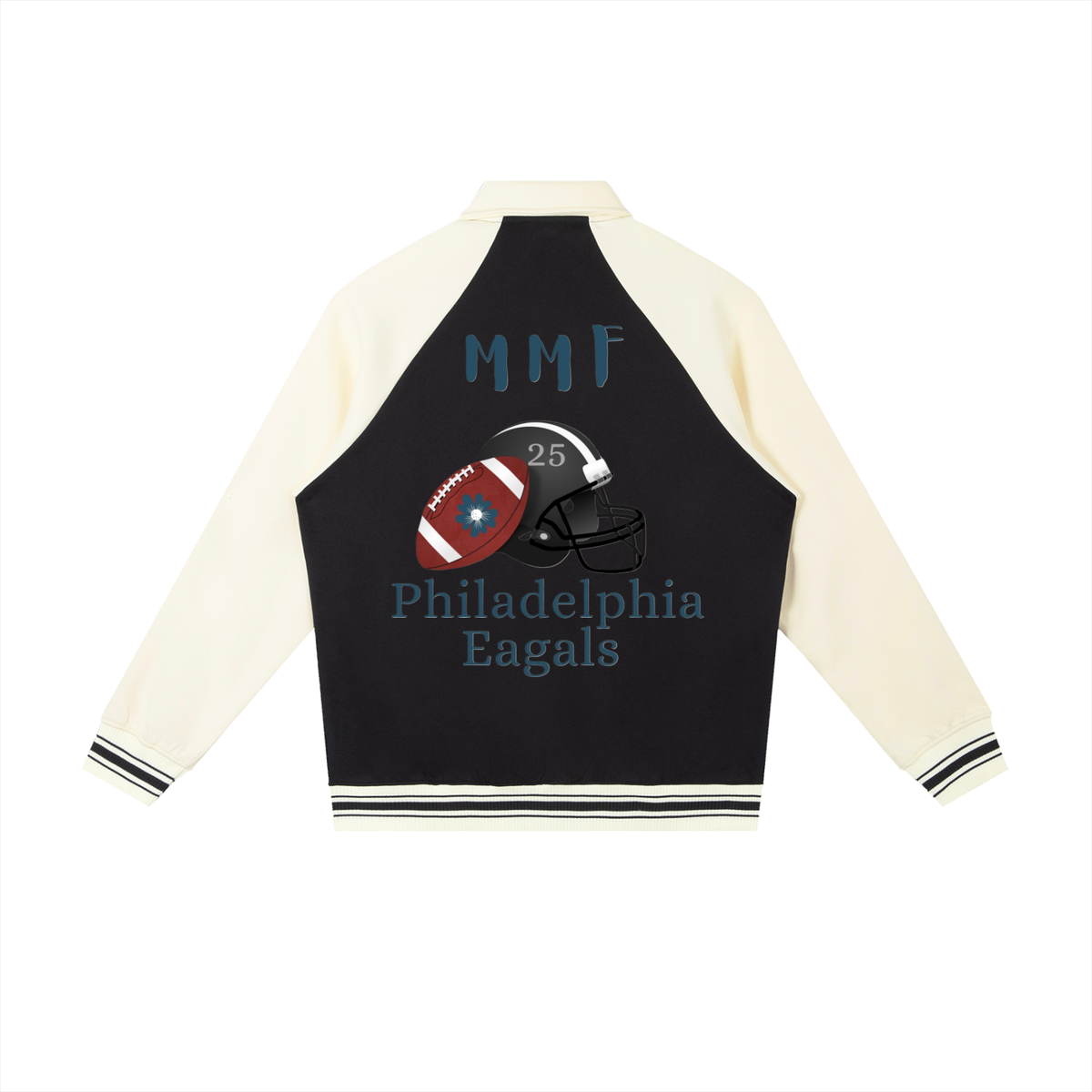 Contrast Raglan Sleeve Baseball Jacket