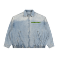 Unisex Vintage Wash Full-Zip Denim Jacket