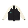 Contrast Raglan Sleeve Baseball Jacket