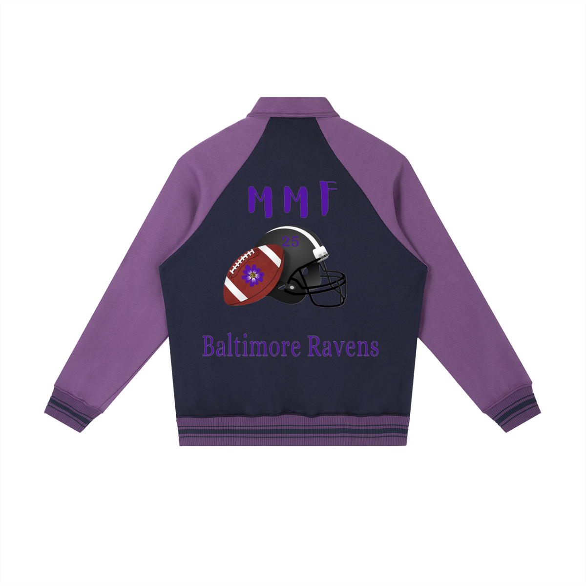 Contrast Raglan Sleeve Baseball Jacket