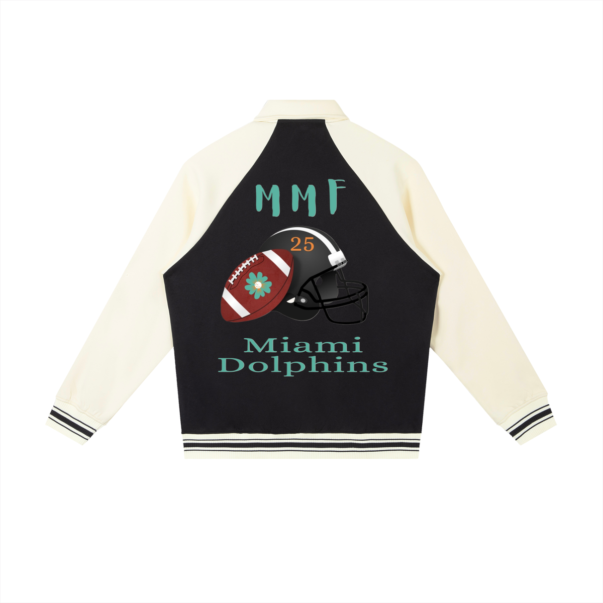 Contrast Raglan Sleeve Baseball Jacket