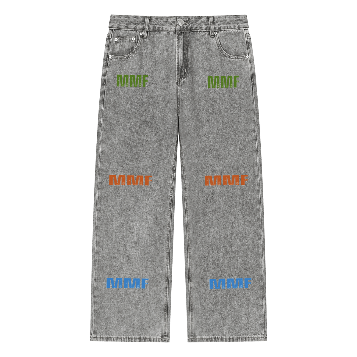 Unisex Vintage Wash Straight Leg Jeans