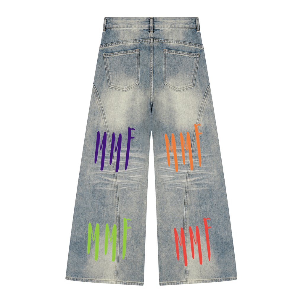 Women’s Vintage Wash Wide Leg Denim Jeans
