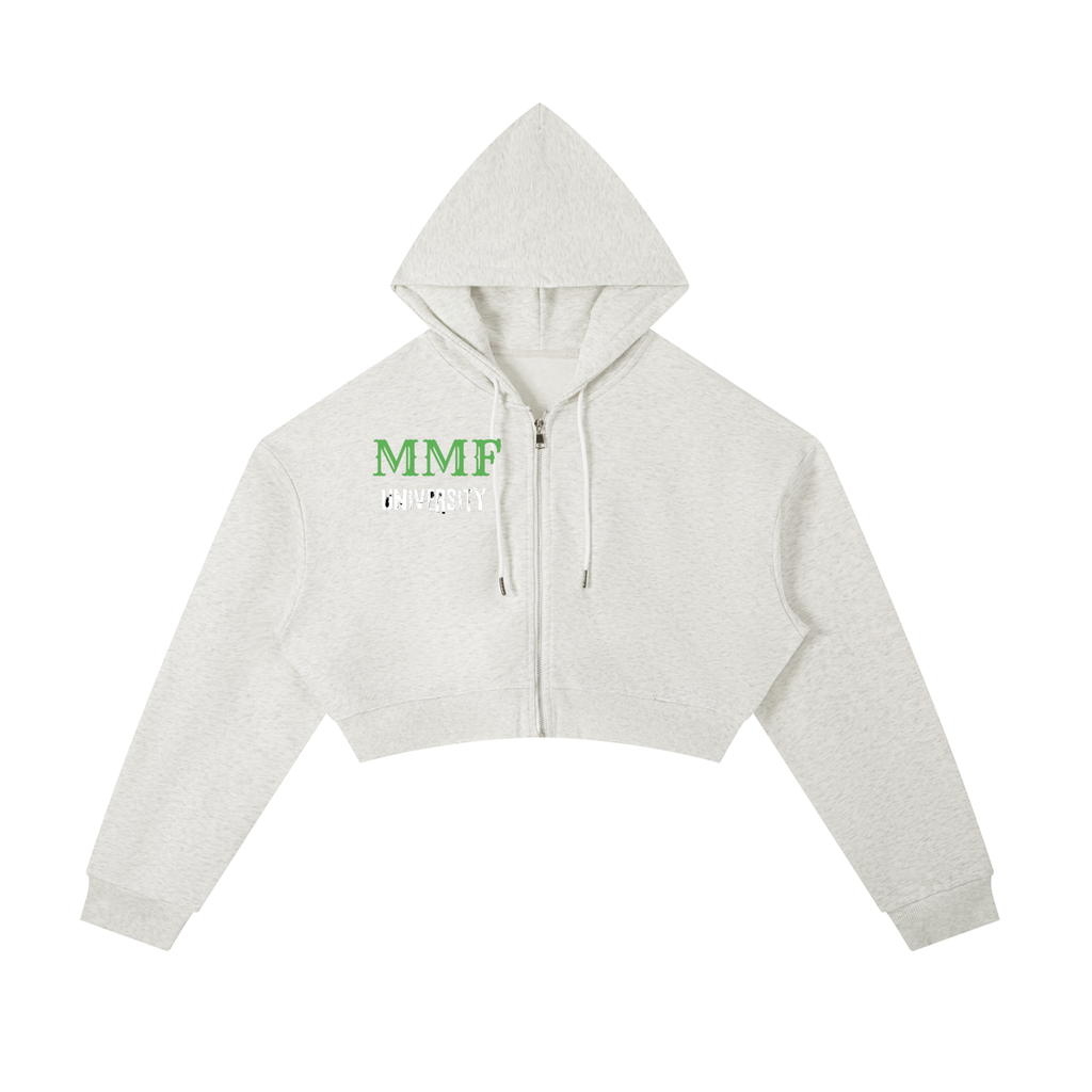Essential Cropped Zip-Up Hoodie