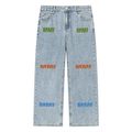 Unisex Vintage Wash Straight Leg Jeans
