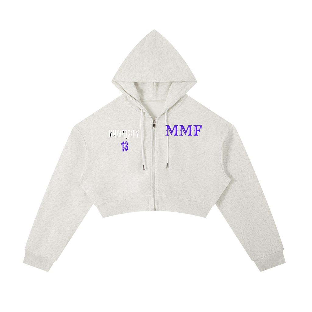 Essential Cropped Zip-Up Hoodie