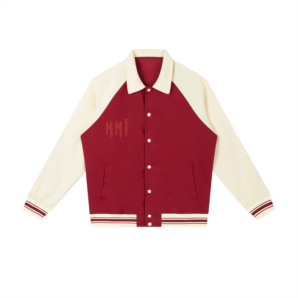 Contrast Raglan Sleeve Baseball Jacket