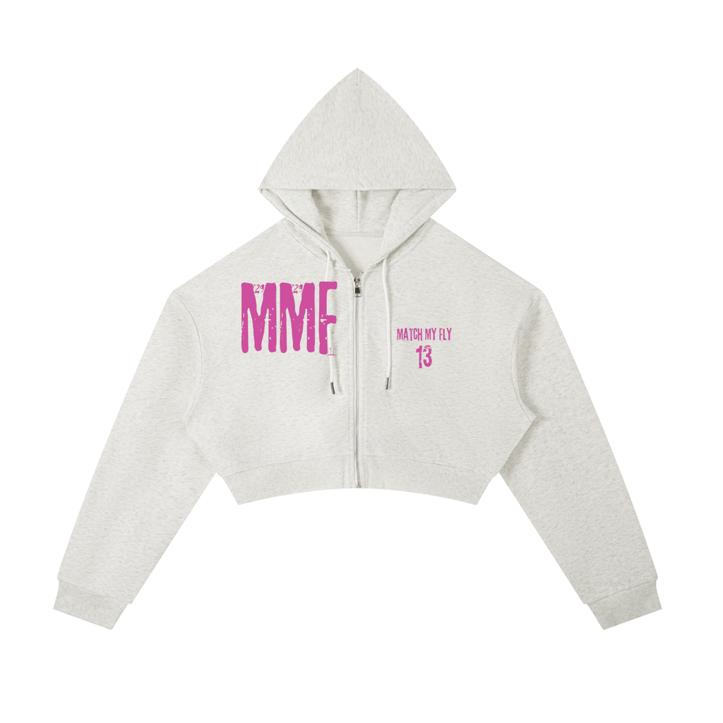 Essential Cropped Zip-Up Hoodie